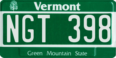 VT license plate NGT398