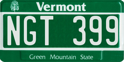 VT license plate NGT399