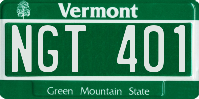 VT license plate NGT401
