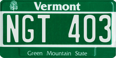 VT license plate NGT403