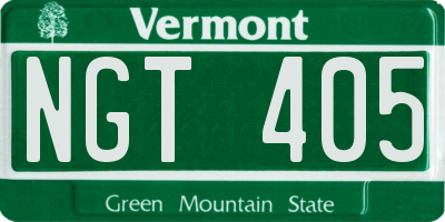 VT license plate NGT405
