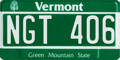 VT license plate NGT406