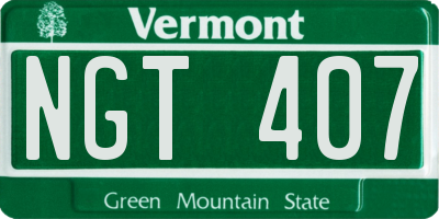 VT license plate NGT407