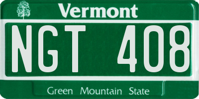 VT license plate NGT408