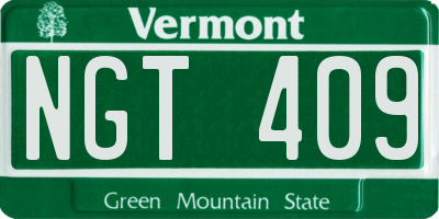 VT license plate NGT409