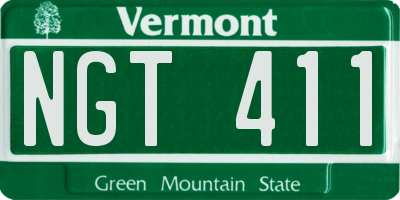 VT license plate NGT411