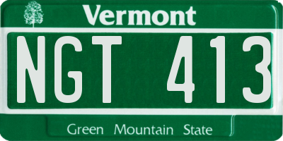VT license plate NGT413