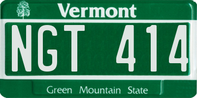 VT license plate NGT414
