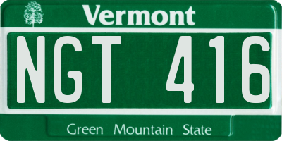VT license plate NGT416