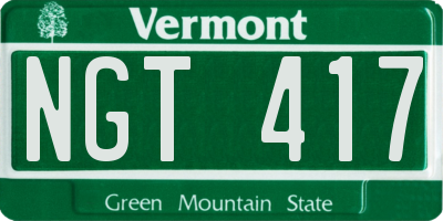 VT license plate NGT417