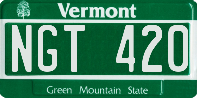 VT license plate NGT420