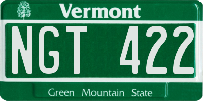 VT license plate NGT422