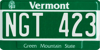 VT license plate NGT423