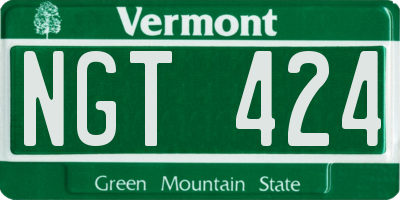 VT license plate NGT424