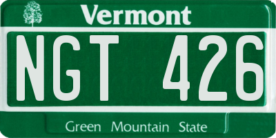 VT license plate NGT426