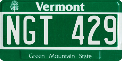 VT license plate NGT429