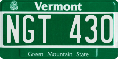 VT license plate NGT430