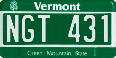 VT license plate NGT431