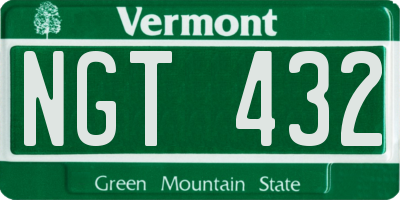 VT license plate NGT432