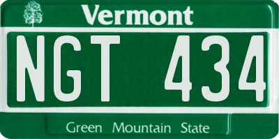 VT license plate NGT434