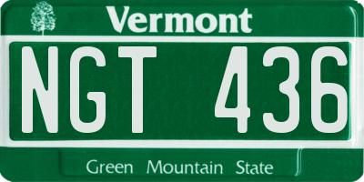 VT license plate NGT436