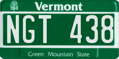 VT license plate NGT438