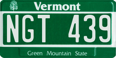VT license plate NGT439