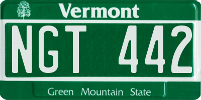 VT license plate NGT442