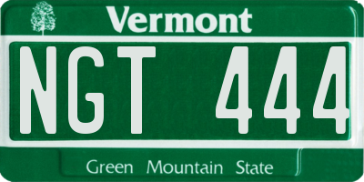 VT license plate NGT444