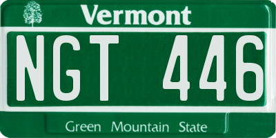 VT license plate NGT446