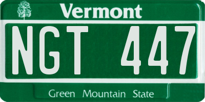 VT license plate NGT447