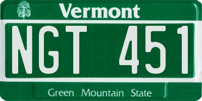 VT license plate NGT451