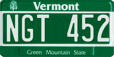 VT license plate NGT452