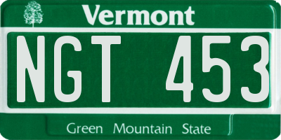 VT license plate NGT453