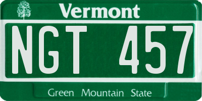 VT license plate NGT457