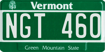 VT license plate NGT460