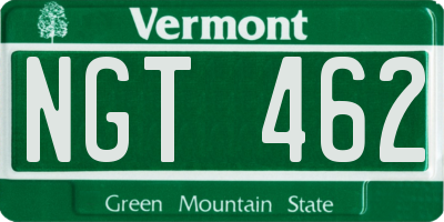 VT license plate NGT462
