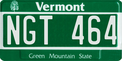 VT license plate NGT464