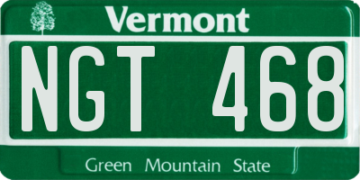 VT license plate NGT468