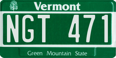 VT license plate NGT471