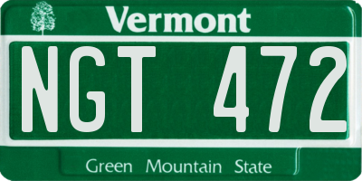 VT license plate NGT472