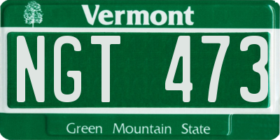 VT license plate NGT473
