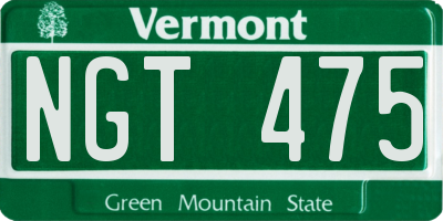 VT license plate NGT475