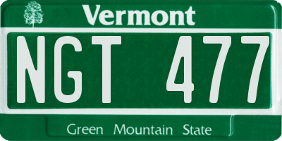 VT license plate NGT477
