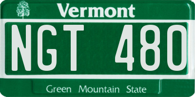 VT license plate NGT480