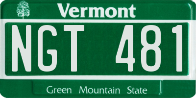 VT license plate NGT481