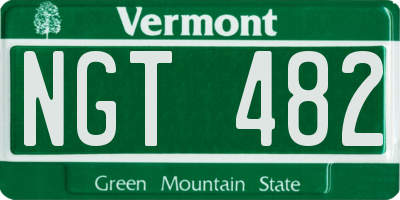 VT license plate NGT482
