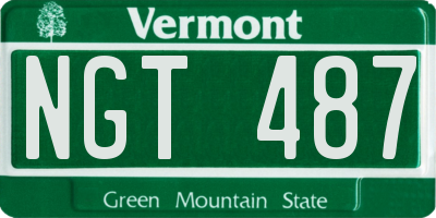 VT license plate NGT487