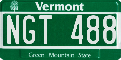 VT license plate NGT488