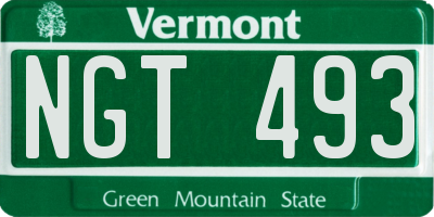 VT license plate NGT493